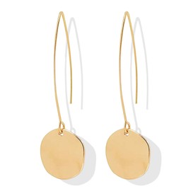 Gold Circle Disc Dangle Earrings for Women Minimalist Boho Circle Geometric Statement Drop Earrings Jewelry Gifts
