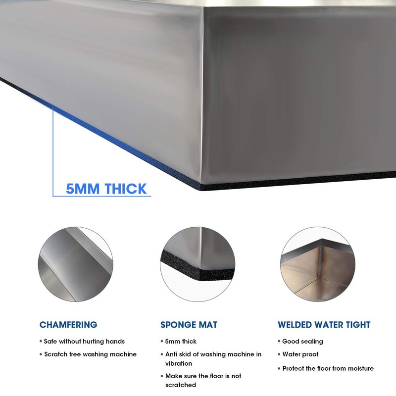 Washing Machine Pan-28" x 30" x 2.5", Heavy Duty 304