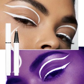 Matte White UV Reactive Eyeliner & Face Paint Pen – Waterproof Quick-Dry Glow Under Black Light, Long-Wear Luminous Makeup for Party, Festival, Creative Face & Body Art (Neon White)