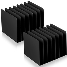 Suzile Organizador vertical de archivos de escritorio de metal, 2 piezas, clasificador de documentos de escritorio y soporte de correo para oficina, h