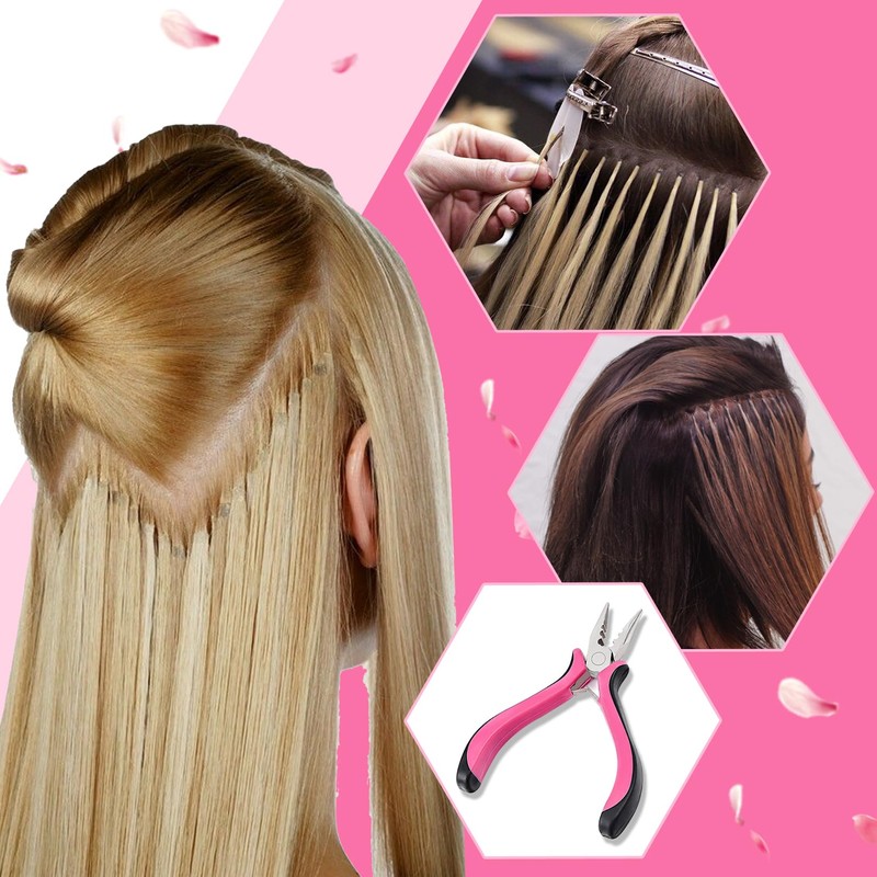 3Pcs Professional Nano Hair Extension Tools,Hair Extension Pliers Kit Includes