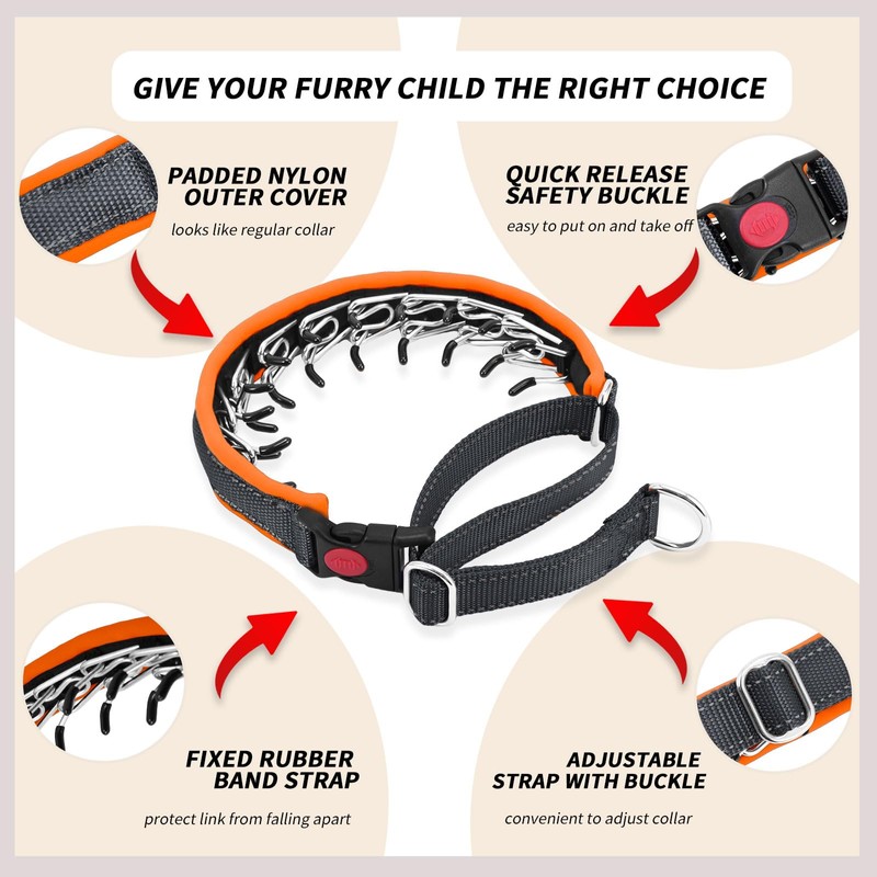 Martingale No Pull Dog Collar for Large Medium Small Dogs,