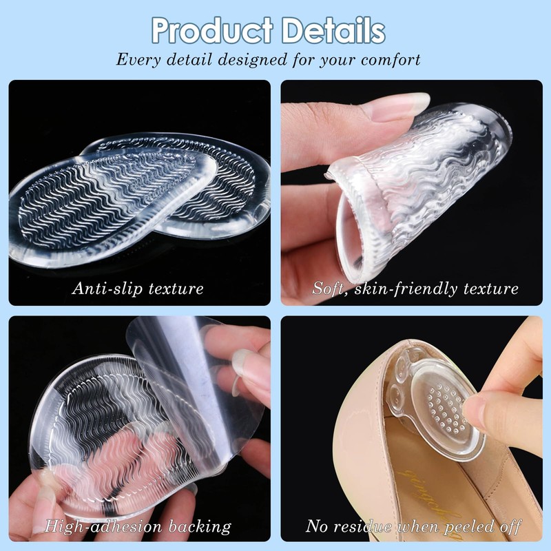 8PCS Gel Shoe Cushion Set,High Heel Comfort Inserts for Women