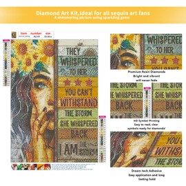 FORLAND Inspirational Diamond Painting Kits for Adults Beginners - 5D DIY Sunflower Full Drill Diamond Kits Painting Crafts for Home Wall Decor, Diamond Art Kits,12x16inch