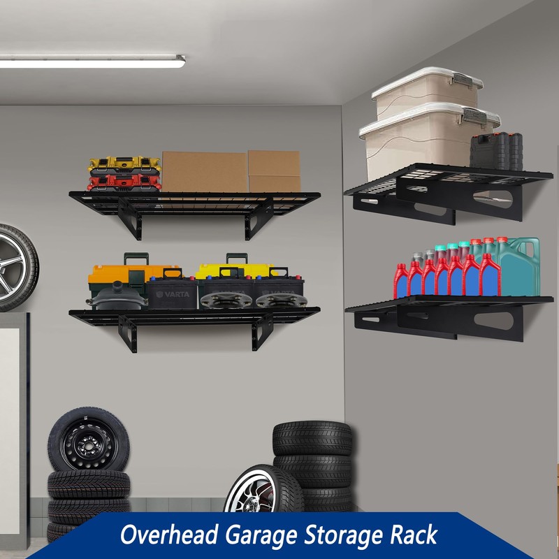 Soywey 2-Pack 1.5x3FT Garage Shelving 17.7-inch-by-35.8-inch Wall Shelf Garage Storage