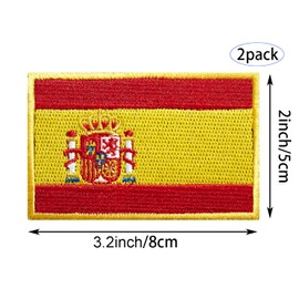 stidsds - Paquete de 2 parches de bandera de España, banderas de España, parches bordados, banderas españolas, parches tácticos militares para ropa, sombreros, mochilas, decoraciones del orgullo