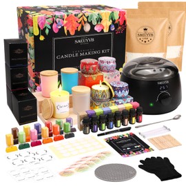 SAEUYVB SAEUYVB Candle Making Kit with Hot Plate Full Set - for Adult - DIY Starter Soy Candle Making Supplies - Perfect as Home Decorations