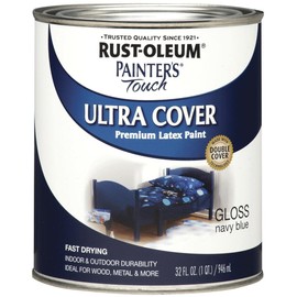 Rust-Oleum Brush On Paint 1922502 Painters Touch Latex, 1-Quart, (Pack of 1), Gloss Navy Blue, 32 Fl Oz