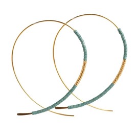 Lenny & Eva Norah Earrings Collection Glass Beads with Gold Focal Center - Torquoise