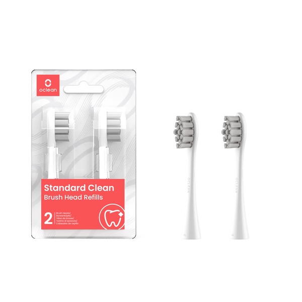 Oclean X Pro Elite Replacement Toothbrush Heads,2 Packs, White, Compatible with All Oclean Electric Toothbrush (Daily Clean)