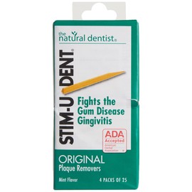 Stim-U-Dent Mint Plaque Removers, 4 Pack of 25 (Value Pack of 4)