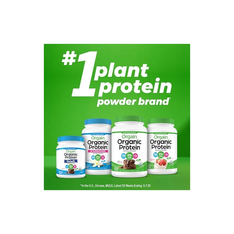 Orgain Organic Plant Based Protein Powder, Natural Unsweetened - Vegan,