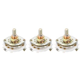 QUARKZMAN 2P3T Rotary Switch 2 Pole 3 Position Band Selector 1 Deck for TV Radio Home Machine Pack of 3