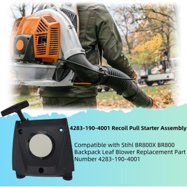 OEM-Compatible Recoil Pull Starter Assembly Fit STIHL BR800 & BR800X Blowers - 4283-190-4001