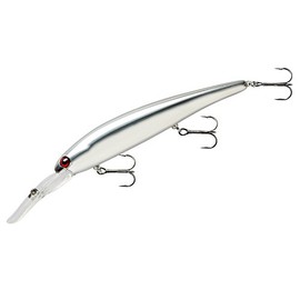 BANDIT LURES Walleye Deep Minnow Jerkbait Fishing Lure, Fishing Accessories, Dives ro 27-feet Deep, 4 3/4", 5/8 oz, Chrome Red Eye, (BDTWBD235)