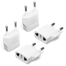 Farsa Life Pack of 4 European Plug Adapter US to Europe Adapter Type C Outlet for America USA Italy Spain Germany France EU in White Color