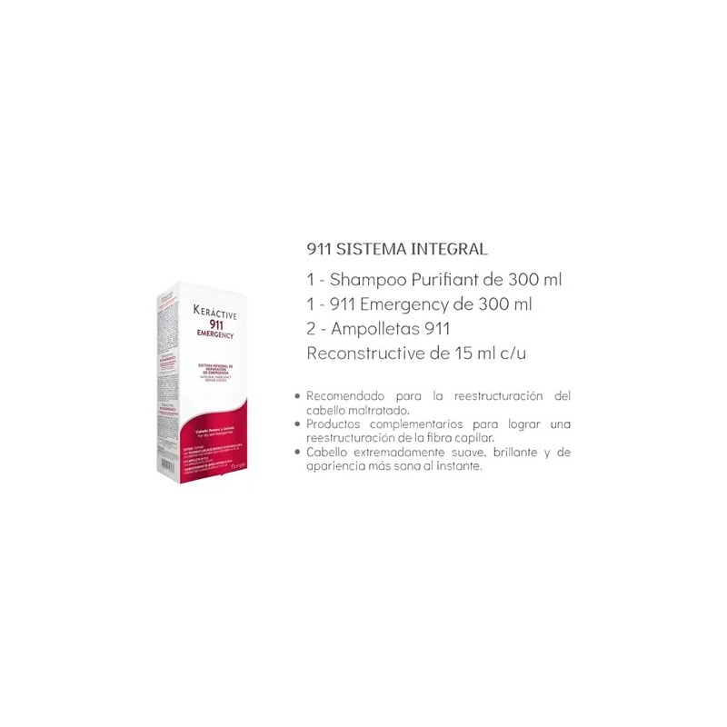 Nutrapel Keráctive 911 Sistema Integral de Reparación Shampoo300 ml+ Tratamiento