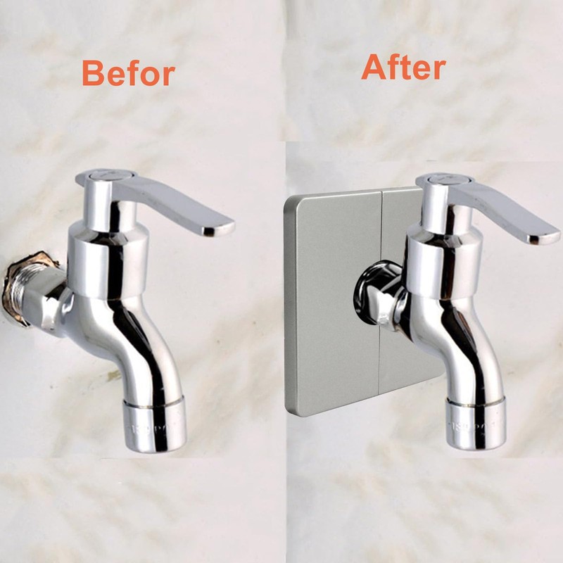 Waziaqoc 2 Pcs Wall Split Flange, ABS Square Self-Adhesive Escutcheon