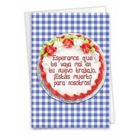 NobleWorks - Funny Spanish New Job Greeting Card (Co-Worker) with 5 x 7 Inch Envelope (1 Card) New Job Congratulations - Fracaso en el Trabajo C9812NJG-SL