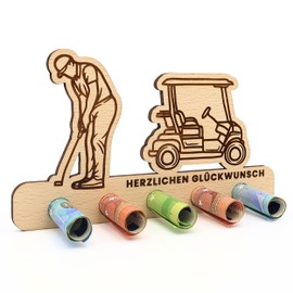 ZUKLA Packaging for Money Gifts Golf – Golfer Gift – Money Gift Packaging Wood – An Original Idea to Give Money