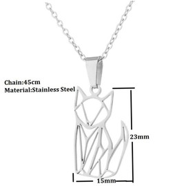 OATIPHO Fashionable Little Fox Pendant Necklace Elegant Clavicle Chain Hollow Pendant
