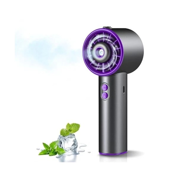  Portable Handheld Turbo Fan with Mist, High-Speed Personal Mini