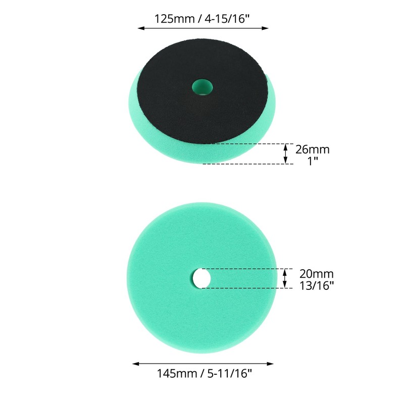 QWORK Buffing Polishing Pads, 5 Pack 5 in 150mm Foam