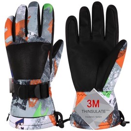 Odtmger Ski Gloves, Winter Gloves,Winter Waterproof Ski Gloves, Warm and Breathable Snow Gloves, Suitable for Outdoor Sports of Boys and Girls in Cold Winter