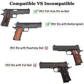 1911 5" Full Size Holster, OWB Holster for 1911 Colt/Elite Force/GSG/Kimber/Springfield/Remington/RIA ARM/Ruger SR1911 - Index Finger Released | Adjust Cant | Autolock | Matte Finish -RH