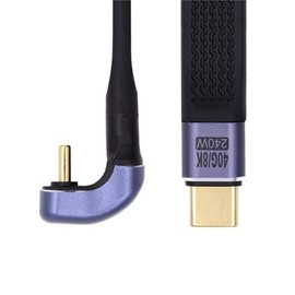 chenyang USB C kurzes Kabel USB4 Typ C 40Gbit/s PD 240W 8K@60 Hz schlankes flaches U-förmiges abgewinkeltes Verlängerungsdatenkabel 13cm
