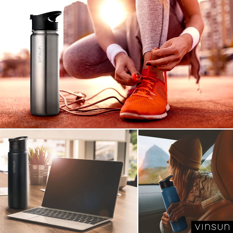 Vinsun Stainless Steel Drinking Bottle 500 ml Red – Leak-Proof,