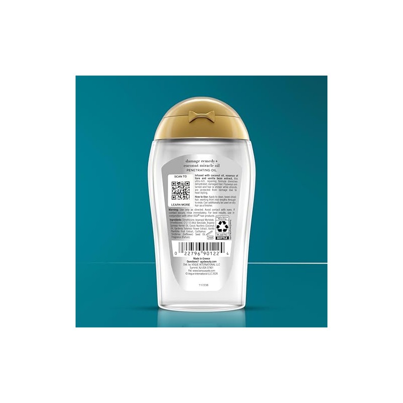 OGX, Tratamiento Capilar Reparador de Aceite de Coco, 100 ml