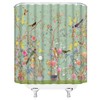 DSMEUE Flower Bird Shower Curtain Asian Flower Botanical Plant Wildflower