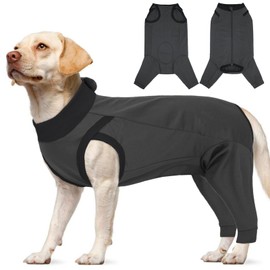 T'CHAQUE Dog Recovery Suit for Dogs After Surgery, Dog Onesie for Surgery Female Male, Anti Licking Rear Leg Sleeve, Bodysuit for Abdominal Wounds Skin Disease,Substitute E-Collar & Cone, Gray, XL