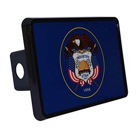 Utah State Flag Trailer Hitch Cover Plug UT