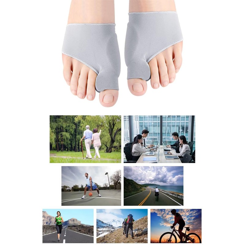 足指サポーター 足指パッド 母趾 薄型 ズレにくい 足指 広げる シリコンパッド内蔵 男女兼用（1足組）