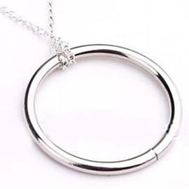 1Pc Silver Ring and Chain (Large Ring) Magic Tricks Metal Knot Ring On Chain Magic Prop Close up Street Magic Illusion Use Safety Easy to Use,Magic Kits and Accessories,Novelty and Gag Toys