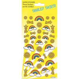 Paper Projects 01.70.17.005 Reusable Stickers with Rainbow and Sun Design, Yellow, 24.5 cm x 11 cm