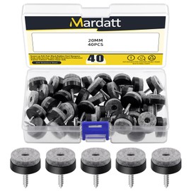 Mardatt 40Pcs Screw on Felt Chair Pads, Non Slip Felt Furniture Pads with Screw Felt Pads for Furniture Floor Chair Leg Protectors Furniture Sliders for Hardwood Tile Floors - 20mm/ 0.78"