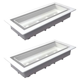 Fittes Framed Floor Vent [Lite] - 4"x10" - Cotton White - 2 Pack