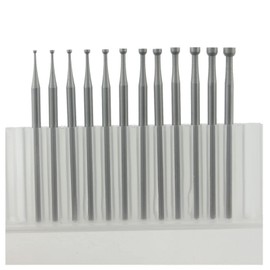Luo ke 12 Pcs Round Cup Burr Set, 3/32'' Shank Wire Rounder Bits Jewelry Carving Bits (008-030)