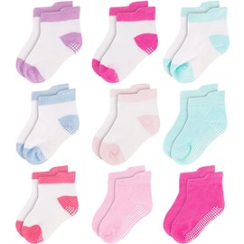 Rising Star Baby Socks 6-12 Months 12-24 Months Toddler Socks Non Slip Grip Ankle Socks for Kids Infant Boys & Little Girls