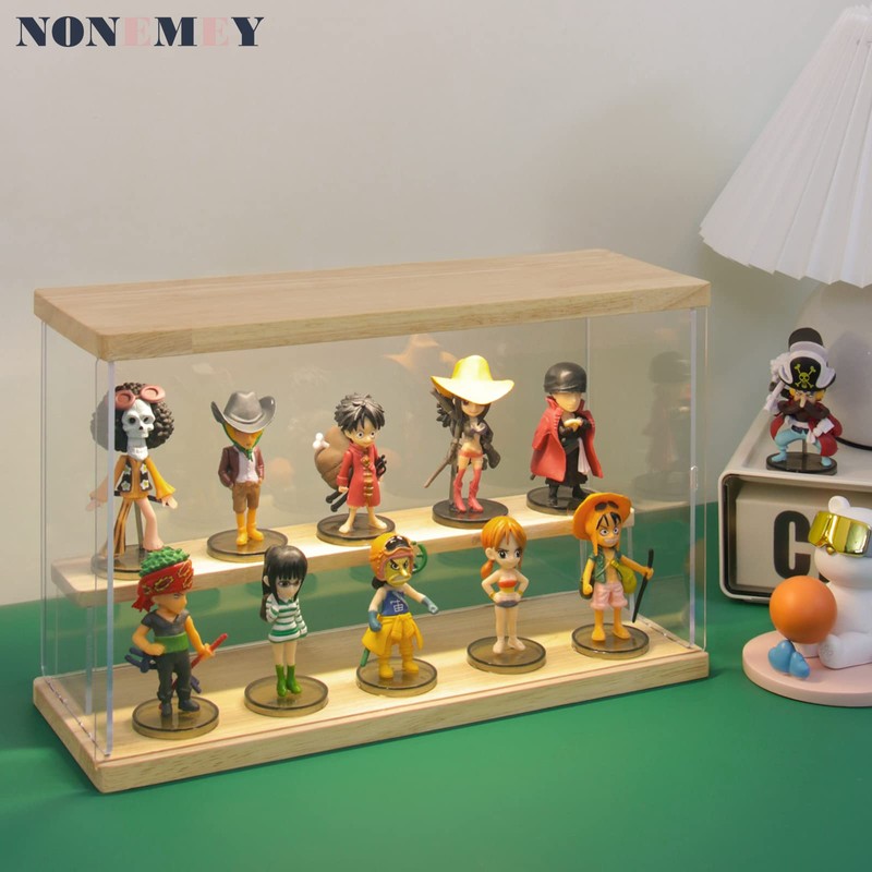 NONEMEY Clear Acrylic Display Case Stand with LED Light 2/3/4/5/6