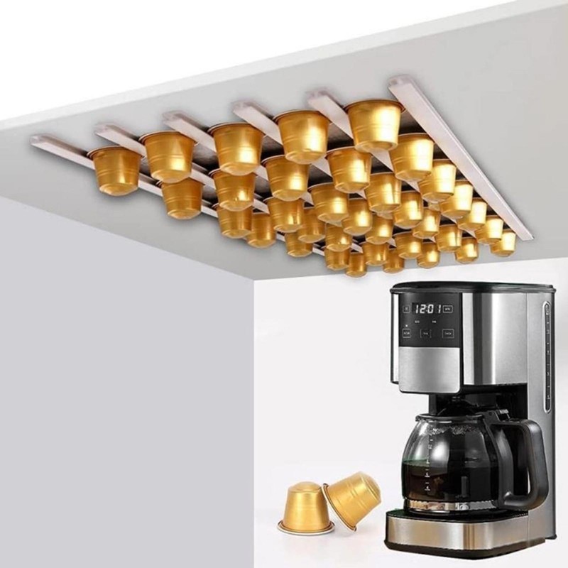 Wall Coffee Capsule Holder Coffee Storage Display Rack PVC Space