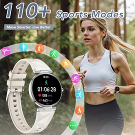 CIVO Smart Watch for Women Fitness: Tracker Step Counter Ladies Smartwatch - Bluetooth Calls Compatible with iOS & Android, Silver