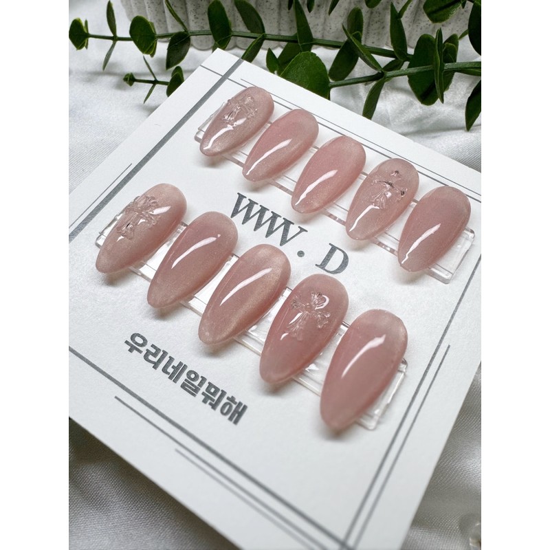 Nude cross, cross transparent magnet daily handmade nail tip -