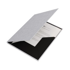 Bigso Box of Sweden PAULINA A4 Folder with Elastic Band - Fibreboard and Paper in Linen Look - Portfolio Folder for Documents, Files, Documents etc. - Light Grey