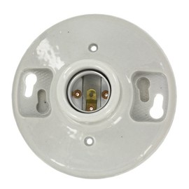 Leviton One-Piece Glazed Porcelain Outlet Box Mount, Aluminum, 49875, White