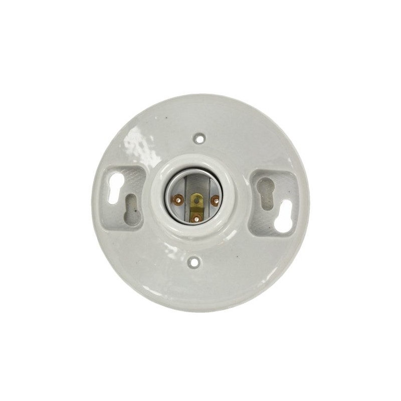 Leviton One-Piece Glazed Porcelain Outlet Box Mount, Aluminum, 49875, White
