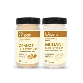 Origenz Premium Orange Peel, Multani Mitti Powder for Face Care 100gm, Pack of 2 (Face Pack)